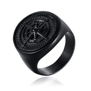 Ring voor Mannen van Mendes Jewelry - Compas Black-20mm