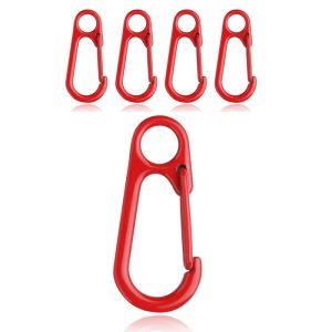 Set van 5 Gekleurde Karabijnhaken - Rood