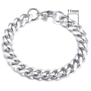 Stalen heren armband LGT JWLS Gourmet schakel Zilverkleurig 11mm-18cm
