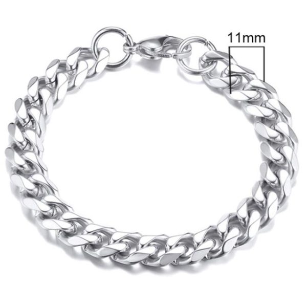 Stalen heren armband LGT JWLS Gourmet schakel Zilverkleurig 11mm-18cm