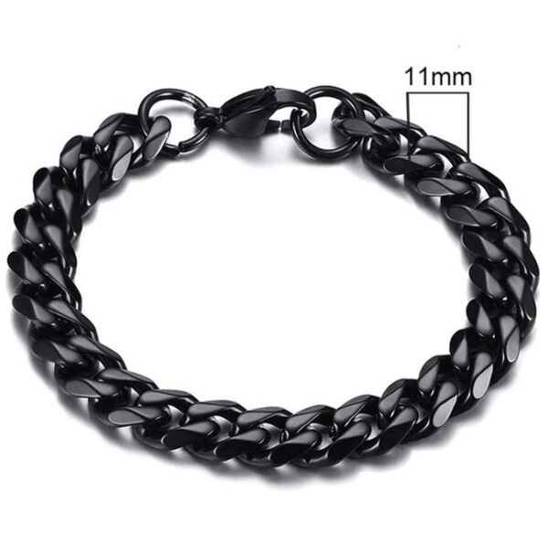 Stalen heren armband LGT JWLS Gourmet schakel Zwart 11mm-18cm