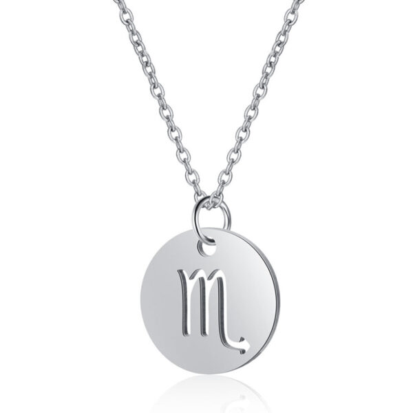 Sterrenbeeld Schorpioen Dames Ketting Zilverkleurig Ronde Hanger