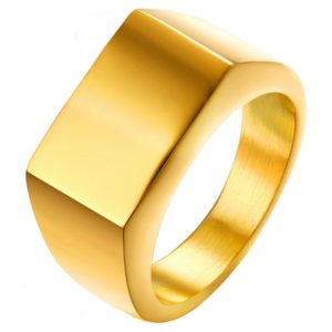 Verguld stalen zegelring van Mendes Jewelry-20mm