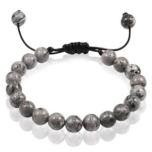 Verstelbare kralen armband Memphis Grijs Natuursteen 8mm