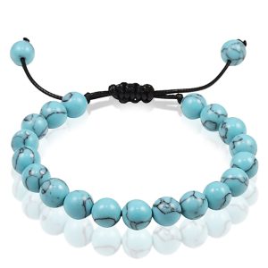 Verstelbare kralen armband Memphis Turkoois Natuursteen 8mm