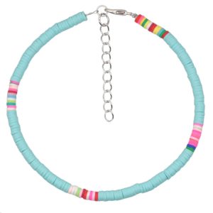 Vrolijke Enkelband met 4mm Kralen - Turquoise