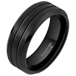 Wolfraam heren ring Classic Groove 8mm-19mm