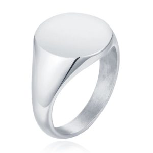 Zilverkleurige Dames Zegelring van Edelstaal-16mm