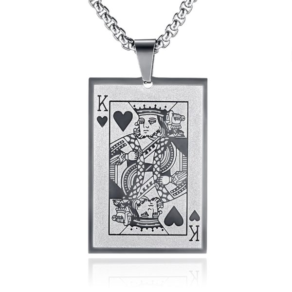 Zilverkleurige Venetiaanse Heren Schakelketting met Koning Hanger