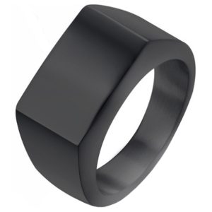Zwarte zegelring Edelstaal van Mendes Jewelry-20mm