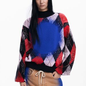 Maitrepierre spray-effect trui - BLUE - M