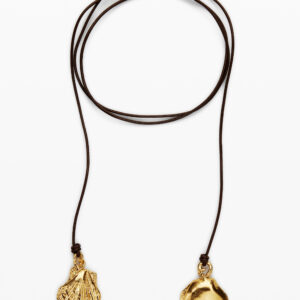 Multiposition hanger zilverbad leren koord Zalio - MATERIAL FINISHES - U