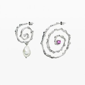 Oorbellen met onregelmatige spiralen zilverlaag Zalio - BLACK - U