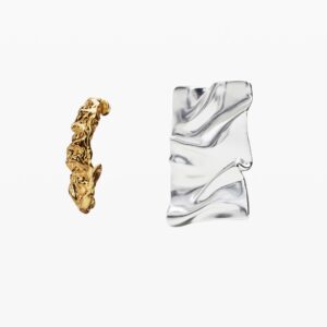 Asymmetrische oorbellen verguld en verzilverd Zalio - MATERIAL FINISHES - U