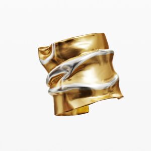 Grote tweekleurige armband verguld met goud en zilver Zalio - MATERIAL FINISHES - U