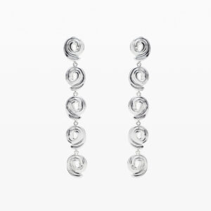 Waterval oorbellen spiralen zilverbad Zalio - BLACK - U