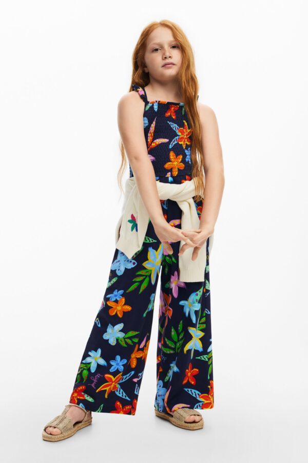 Bloemenprint jumpsuit - BLUE - 3/4