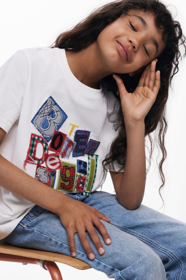 T-shirt met korte mouwen patch Botter - WHITE - 9/10