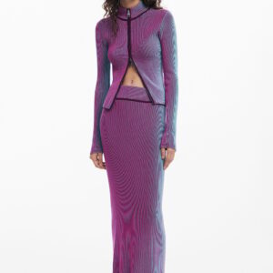 Vertical gestreepte rok - RED - L