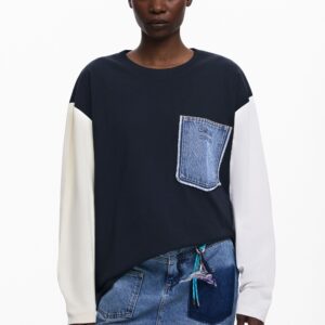 T-shirt met denimzak Botter - BLACK - XL