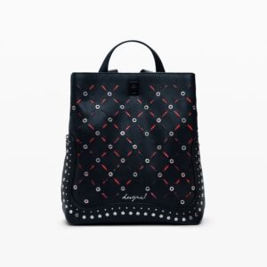 Kleine rugzak met opengewerkte details en studs - BLACK - U
