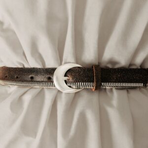 Leren riem met ritsen studio - BROWN - 85