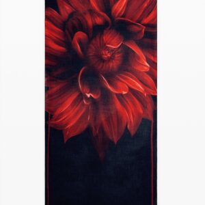 Rechthoekige bloemen sjaal - BLACK - U