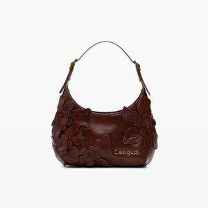 Glanzende mini bloemen tas - BROWN - U