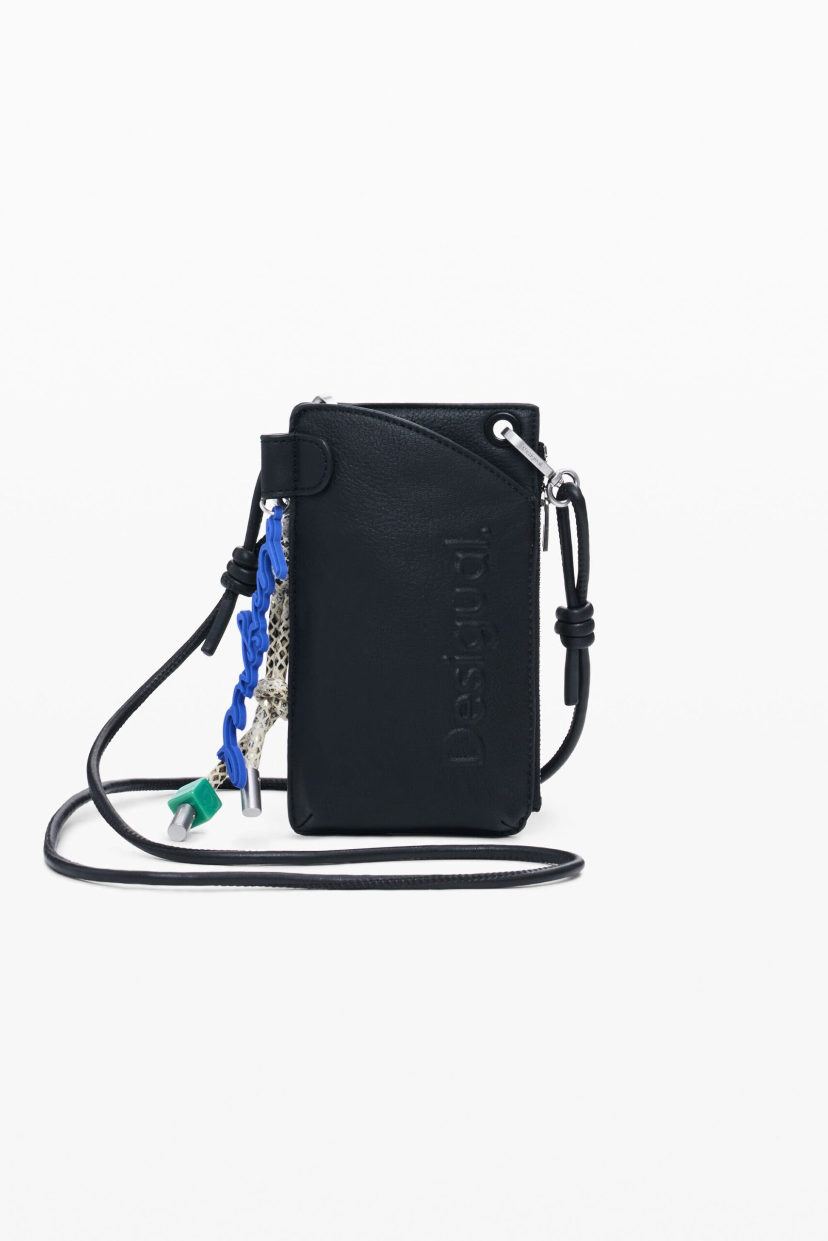 Telefoonhouder met leerlook en logo - BLACK - U 1 Telefoonhouder met leerlook en logo - BLACK - U