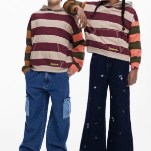 Sweatshirt met gecombineerde strepen - MATERIAL FINISHES - 11/12