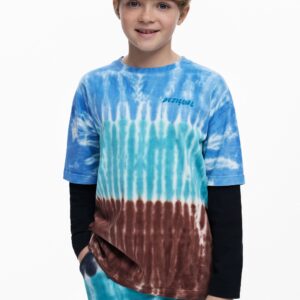 Tie-Dye T-shirt met laagjeslook - BLACK - 9/10