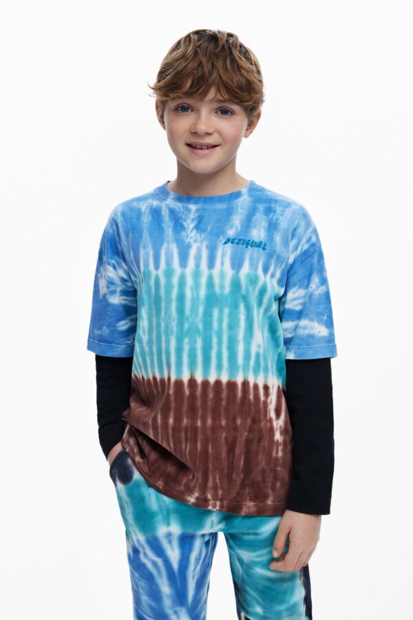 Tie-Dye T-shirt met laagjeslook - BLACK - 9/10