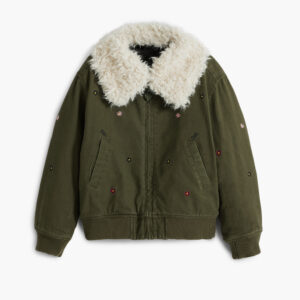 Pilotenjack met bontkraag - GREEN - 3/4