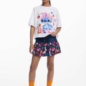 Jeans minirok met ruches - BLUE - 3/4