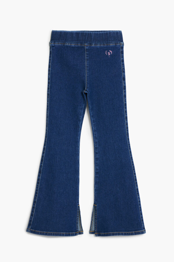Uitlopende legging met denimlook - BLUE - 3/4