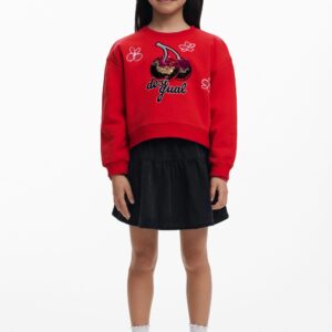 Sweatshirt met kersen en pailletten - RED - 13/14