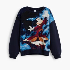 Mickey™ Fantasie jacquard sweatshirt - BLUE - 7/8