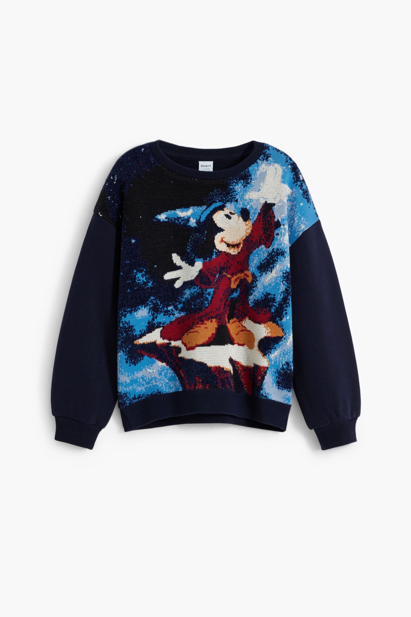 Mickey™ Fantasie jacquard sweatshirt - BLUE - 7/8 1 Mickey™ Fantasie jacquard sweatshirt - BLUE - 7/8