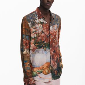 Overhemd met lange mouwen en ruitpatroon - BROWN - S