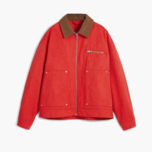 Jas met contrasterende kraag - RED - S