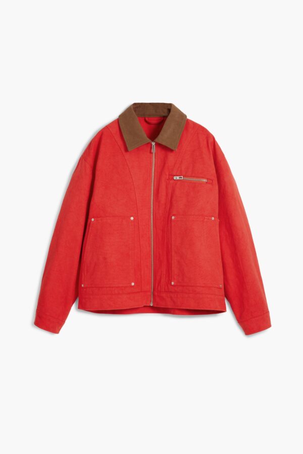 Jas met contrasterende kraag - RED - S