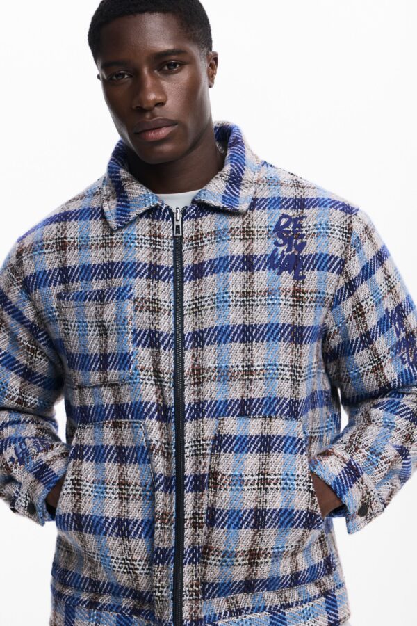 Geruite jas met zakken - BLACK - L