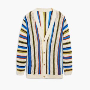 Gestreept brei-vest - WHITE - XL