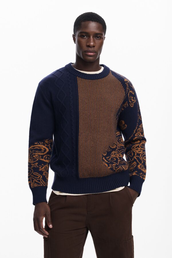 Paisley trui - BLUE - L