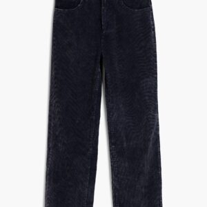 Gewassen lange corduroy broek - BLACK - 30