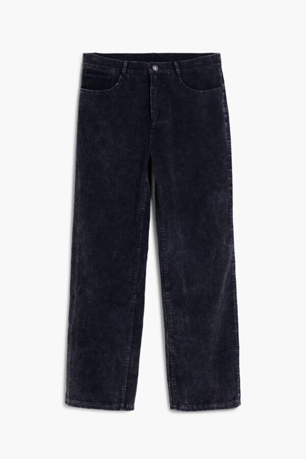 Gewassen lange corduroy broek - BLACK - 30