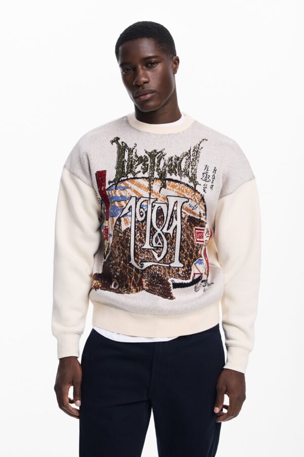 Vintage karper sweatshirt - BROWN - XL