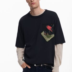 Bedrukt T-shirt - BLACK - S