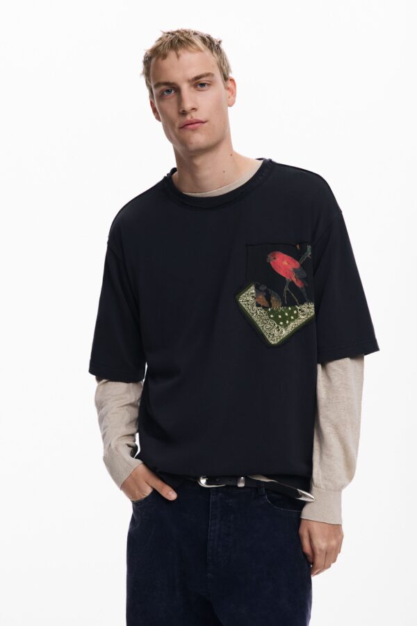 Bedrukt T-shirt - BLACK - S