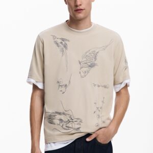 T-shirt met tekeningen van een karper - BLACK - L